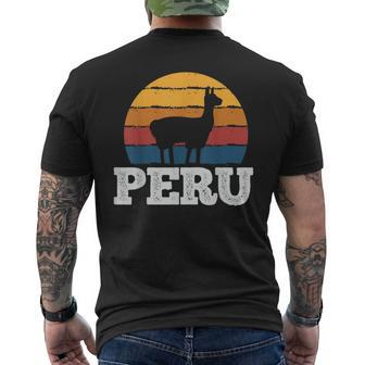 Peru Vicuna Peruvian Vintage Men's T-shirt Back Print | Mazezy CA