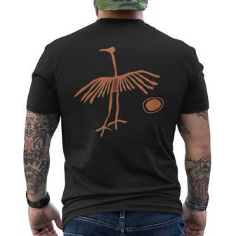 Petroglyph Crane And Sun Mens Back Print T-shirt | Mazezy