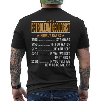 Petroleum Geologist Hourly Rates Men's T-shirt Back Print | Mazezy