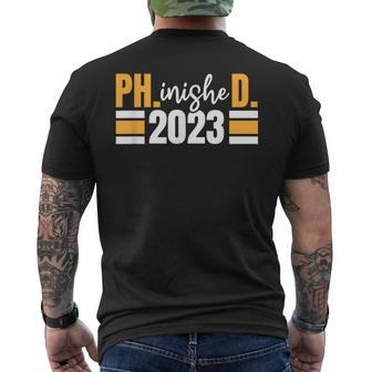 Phinished 2023 Doctorate Phinished Doctoral Phd Graduation Men's T-shirt Back Print - Thegiftio UK