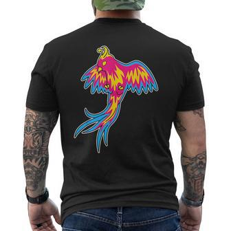 Phoenix In The Pansexual Pride Flag Colors Mens Back Print T-shirt | Mazezy