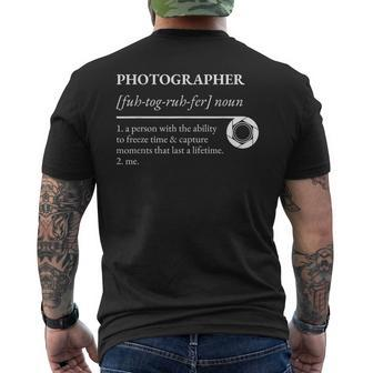 Photographer Definition Mens Back Print T-shirt - Seseable