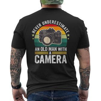 Photographer Never Underestimate An Old Man With A Camera Mens Back Print T-shirt - Seseable