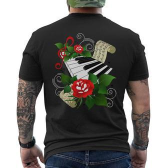 Piano Keyboard Piano Funny Gifts Mens Back Print T-shirt | Mazezy