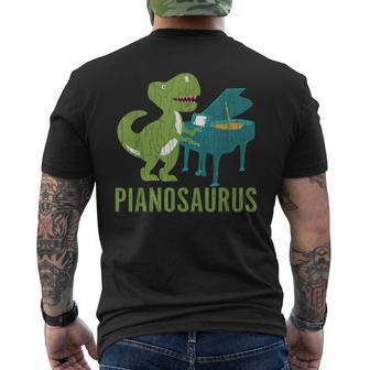 Pianosaurus Funny Piano Music Player Musician Graphic Mens Back Print T-shirt | Mazezy