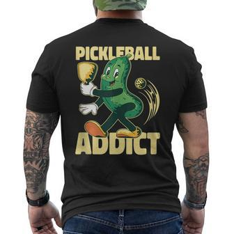 Pickle Ball Champion Addict - Pickleball Player Mens Back Print T-shirt | Mazezy