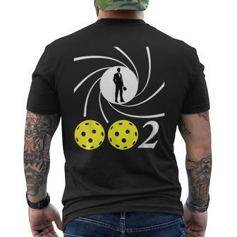 Pickleball 002 002 Spy Parody Funny Pickleball Mens Back Print T-shirt | Mazezy