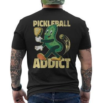 Pickleball Addict Sports Athlete Pickles Anime Kawaii Mens Back Print T-shirt | Mazezy