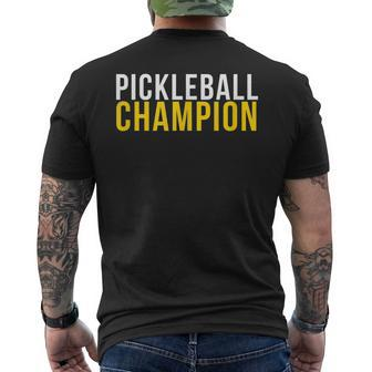 Pickleball Champion For Pickle Ball Players Mens Back Print T-shirt | Mazezy