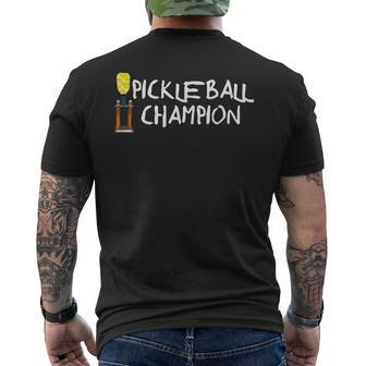 Pickleball Champion T Mens Back Print T-shirt | Mazezy