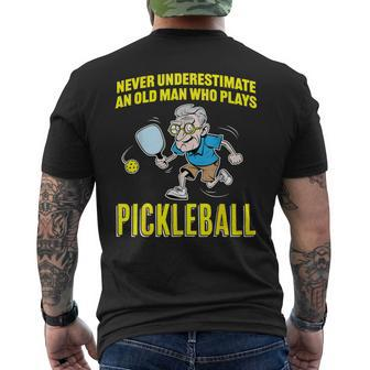 Pickleball Dad Top Old Man Grandpa Pickleball Men's T-shirt Back Print - Thegiftio UK