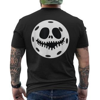 Pickleball Halloween Horror Scary Skull Men's T-shirt Back Print - Seseable
