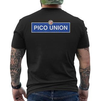 Pico Union Los Angeles Street Sign Blvd California Dtla Ave Men's T-shirt Back Print | Mazezy