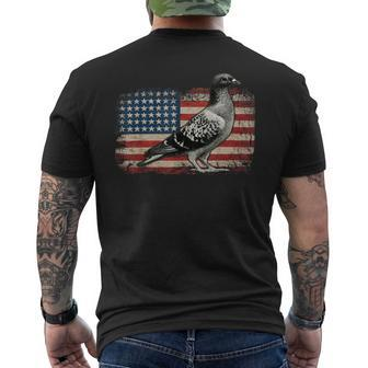Pigeon Bird 4Th Of July Usa Patriotic Pigeon Usa Flag Mens Back Print T-shirt - Monsterry