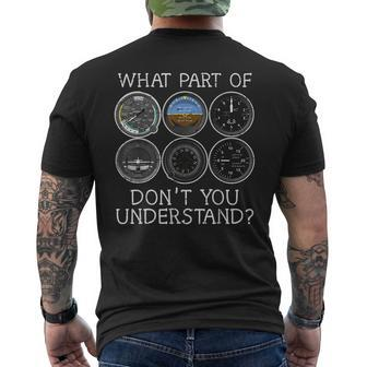 Pilot Airplane Instruments What Part Of Dont You Understand Men's T-shirt Back Print - Monsterry UK