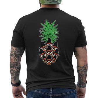 Pineapple Turkey Thanksgiving Day Funny Fall Autumn Hawaiian Mens Back Print T-shirt | Mazezy