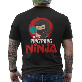 Ping Pong Ninja - Table Tennis Player Paddler Sports Lover Mens Back Print T-shirt - Seseable