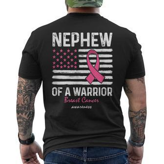 Pink Breast Cancer Nephew Of A Warrior Survivor Support Mens Back Print T-shirt - Seseable