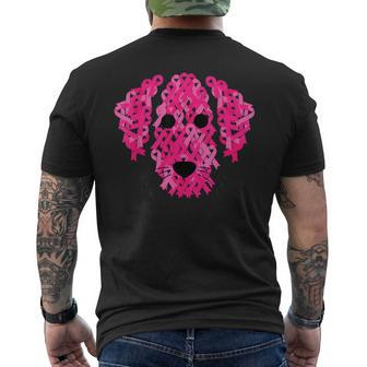 Pink Ribbon Dog Inspirational Breast Cancer Awareness Men's T-shirt Back Print - Seseable
