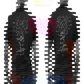 Pink Ribbon Tree Heart Breast Cancer Support Family Men's T-shirt Back Print - Thegiftio UK