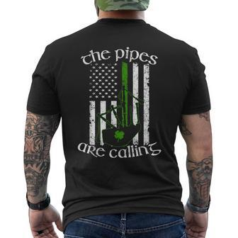 The Pipes Are Calling Bagpipe Men's T-shirt Back Print | Mazezy