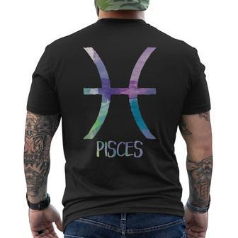 Pisces Zodiac Symbol Astrology Fish Water Sign Men's T-shirt Back Print | Mazezy AU