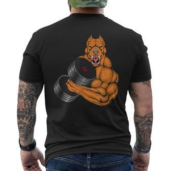 Pit Bull Gym Fitness Weightlifting Deadlift Bodybuilding Men's T-shirt Back Print | Mazezy UK