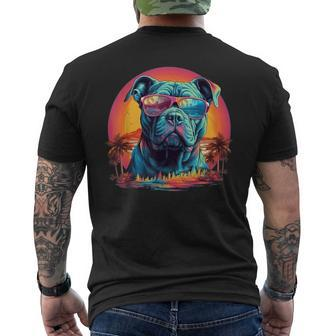 Pitbull Sunset Retro Pitties Dog Lover Owner Men's T-shirt Back Print
