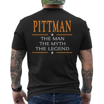 Pittman Name Gift Pittman The Man The Myth The Legend Mens Back Print T-shirt - Seseable