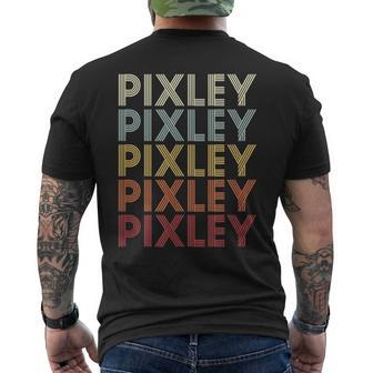 Pixley California Pixley Ca Retro Vintage Text Men's T-shirt Back Print | Mazezy