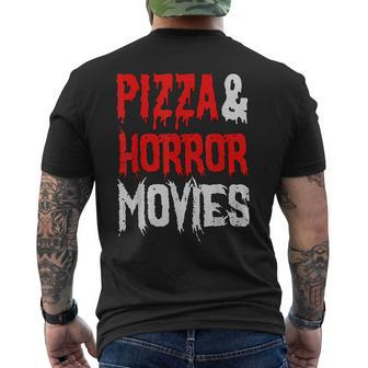 Pizza And Horror Movies Pizza Horror Lover Movies Men's T-shirt Back Print | Mazezy