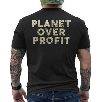Planet Over Profit Vintage Protect Environment Quote Men's T-shirt Back Print - Monsterry DE