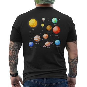 Planets Solar System Science Astronomy Space Lovers Astronomy Funny Gifts Mens Back Print T-shirt | Mazezy