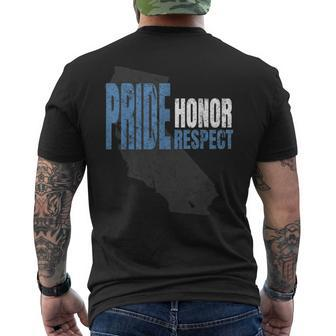 Police Officer State Of California Pride Honor Respect Mens Back Print T-shirt | Mazezy