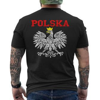 Polska Polish Eagle Poland Flag Polish Pride Polska Poland Mens Back Print T-shirt - Seseable