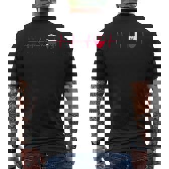 Polska Polish Heartbeat Ekg Pulse Poland Pride Roots Mens Back Print T-shirt | Mazezy