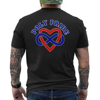 Polyamory Poly Pride Heart Symbol Mens Back Print T-shirt | Mazezy