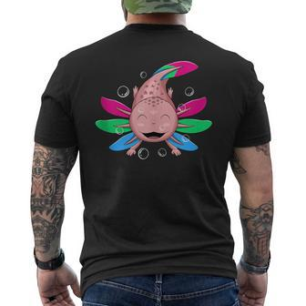 Polysexual Axolotl Poly Sexual Pride Lgbtq Mens Back Print T-shirt | Mazezy