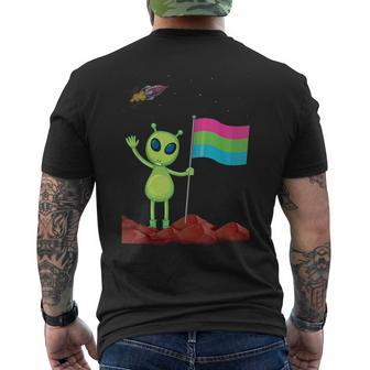Polysexual Flag Alien Poly Pride Lgbtqia Nonbinary Ufo Space Mens Back Print T-shirt | Mazezy