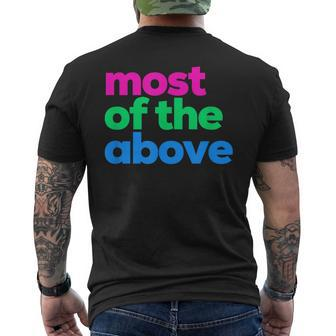 Polysexual Pride Most Of The Above Lgbtq Poly Flag Lgbtqia Mens Back Print T-shirt | Mazezy