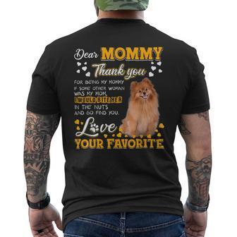 Pomeranian Dear Mommy Thank You For Being My Mommy Mens Back Print T-shirt - Monsterry AU
