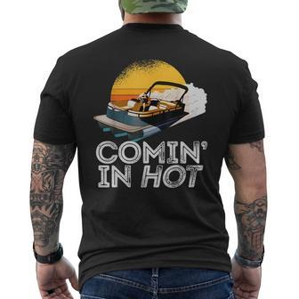 Pontoon Boat Comin In Hot Boating Lake For Dad Men's Back Print T-shirt | Mazezy