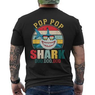 Pop Pop Shark Fathers Day For Pop Pop Men's Back Print T-shirt | Mazezy