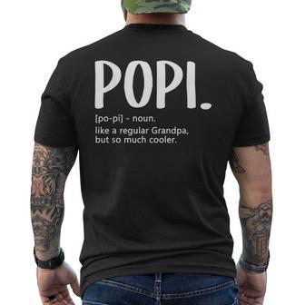 Popi For Men Fathers Day Idea Regular Grandpa Popi Mens Back Print T-shirt - Seseable