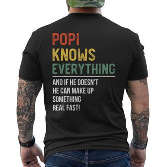 Popi Knows Everything Fathers Day Popi Mens Back Print T-shirt - Seseable