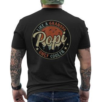 Popi Like A Grandpa Only Cooler Vintage Retro Fathers Day Mens Back Print T-shirt | Mazezy CA