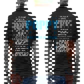 Poppy Grandpa Fathers Day Grandpa Funny Gifts Mens Back Print T-shirt | Mazezy