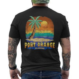 Port Orange Florida Vintage Distressed Souvenir Men's T-shirt Back Print | Mazezy