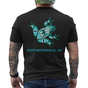 Port Watsonville Ca Frog Pacific Nw Native American Indian Men's T-shirt Back Print | Mazezy