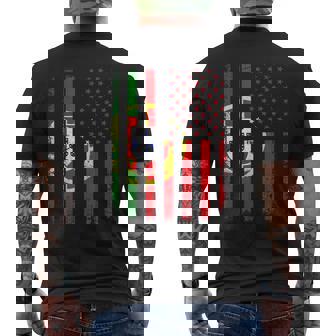 Portuguese American Flag Portugal America Pride Heritage Mens Back Print T-shirt | Mazezy